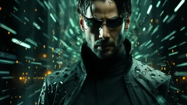 Dive into Cyberpunk Poster Creation with Keanu Reeves-Inspired Wallpaper.