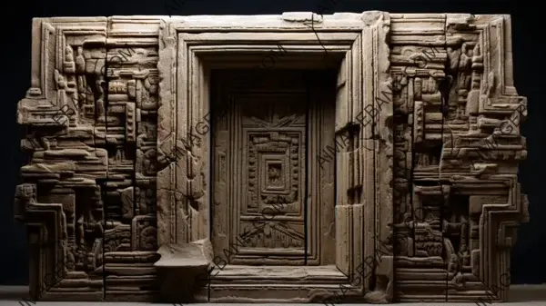 A Bedrock Doorway Adorned with Ancient Symbols