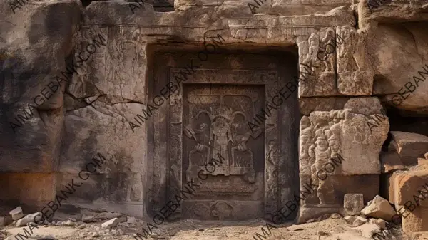 A Bedrock Door Adorned with Runes and Magic