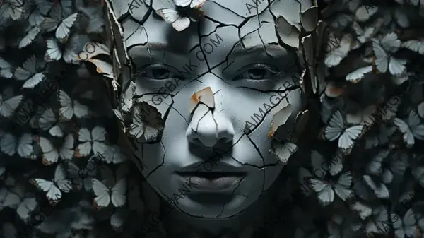 Artistic Cracked Face Wallpaper
