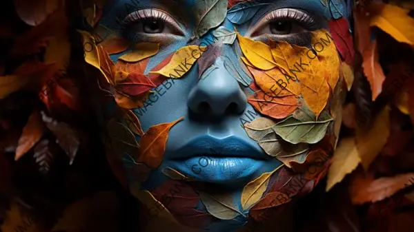 Unique Wallpaper Featuring a Female&#8217;s Face Crafted Exclusively from Multicolored Elements