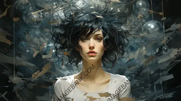 Artistic Wallpaper Expressing the Sensation of Cognitive Overload and a Mind Racing with Thoughts