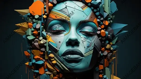 Artistic Wallpaper Highlighting the Concept of Nature&#8217;s Colorful Palette Embodied in a Woman&#8217;s Face