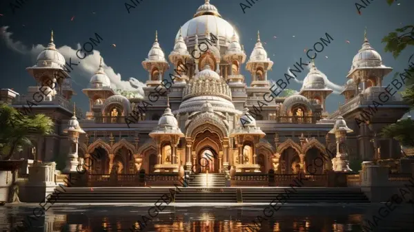 Hindu Mandir in India in Ultra High Resolution Wallpaper Showcasing Stylized