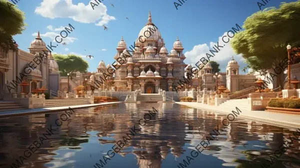 Stylized Hindu Mandir in Ultra High Resolution Wallpaper