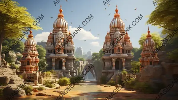 Vibrant Stylized Temples in India &#8211; Ultra High Resolution Wallpaper