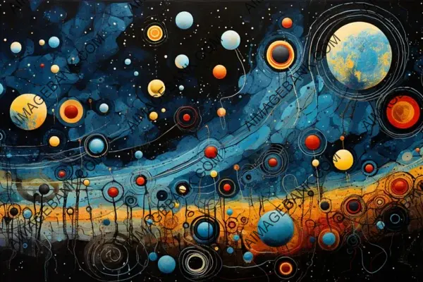 Intriguing Artwork Featuring Abstract Orbits Wallpaper