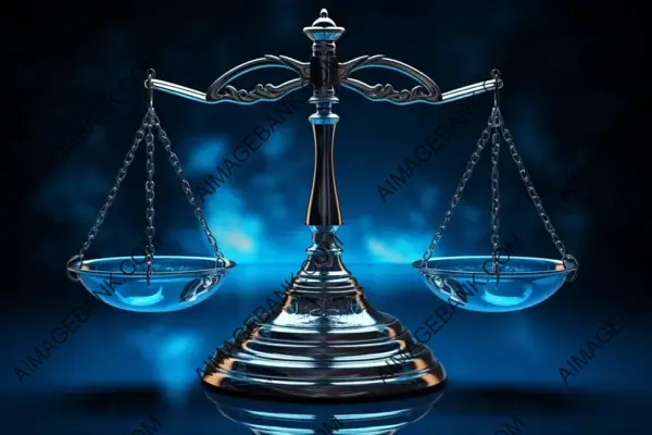 Wallpaper with Blue Justice Scale &#8211; Symbol of Justice