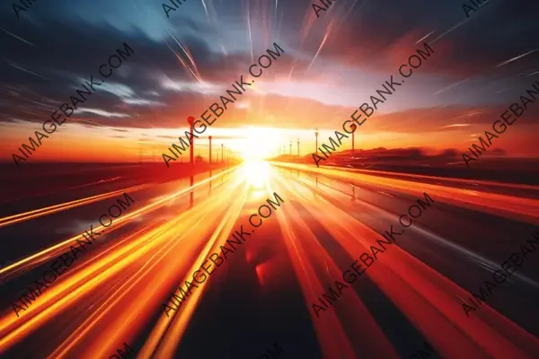 Scenic Wallpaper of a Blurry Road Amidst Asphalt During Sunset