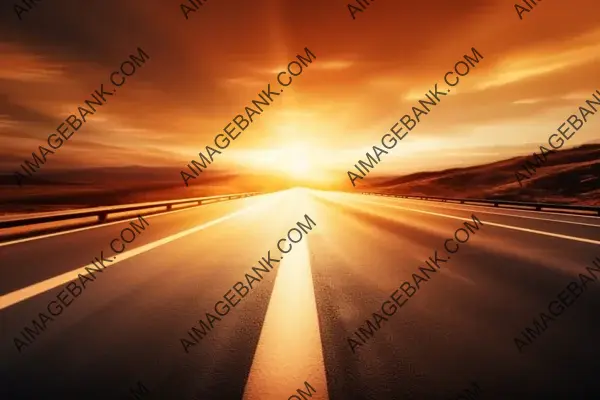 Sunset Scenery &#8211; Blurry Road Amidst Asphalt Wallpaper