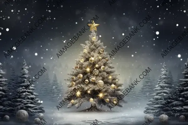 Gray Christmas Greeting Illuminated Christmas Wallpaper