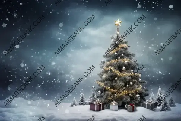 Illuminated Christmas Wallpaper with Gray Christmas Greeting