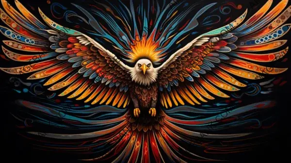 Daring Artist&#8217;s Infinity Eagle Style in Wallpaper