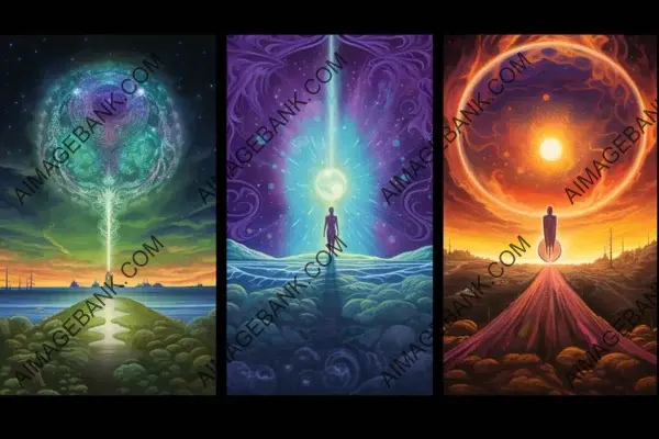 Wallpaper Featuring the Concept of a Spiritual Journey with Last-Step Illustrations