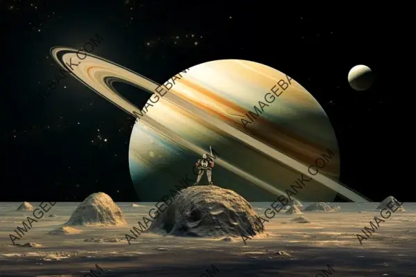 Saturn and Earth Wallpaper