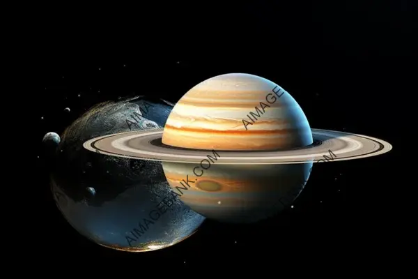 Saturn and Earth in Wallpaper