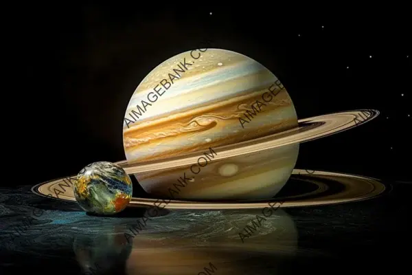 Saturn and Earth in Wallpaper