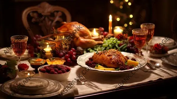 Intimate Candlelit Christmas Dinner Wallpaper