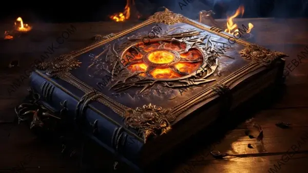 Mystical Leather-Bound Book of Spells Wallpaper