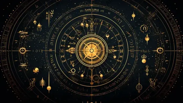 Mystical Golden Alchemical Symbols Wallpaper