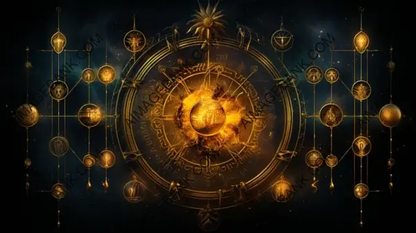 Magical Golden Alchemical Symbols Wallpaper