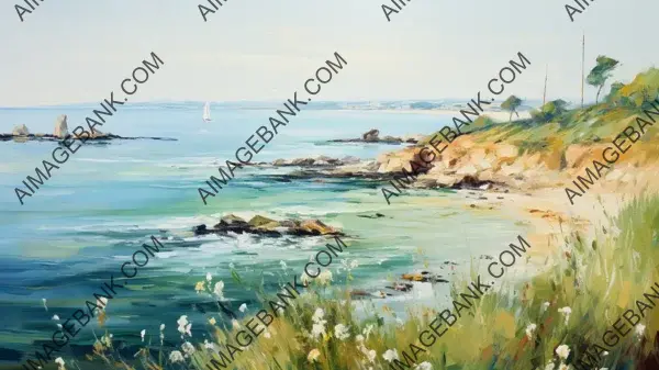 Serene Impressionistic Coastal Harmony Wallpaper