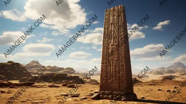 Ancient Egyptian Scenes with Sacred Obelisks in Wallpaper