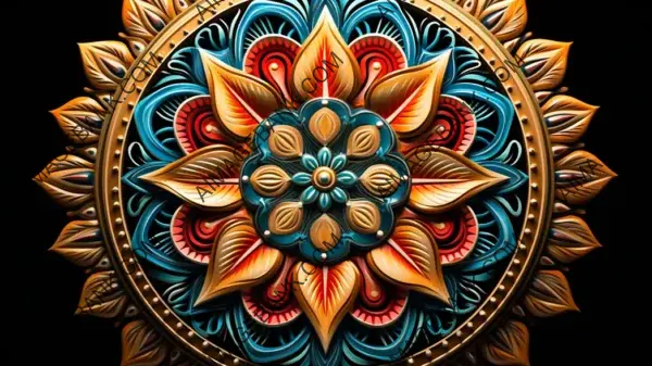 Design Intricate Mandalas within Sacred Temple Scenes in Wallpaper