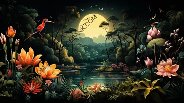 Depict Surreal Jungle Adventure Beauty in Wallpaper