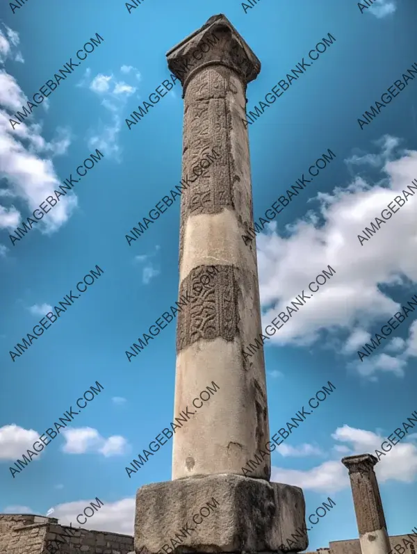 Ancient Pillars: Pompeii Pillar in Bright Realism