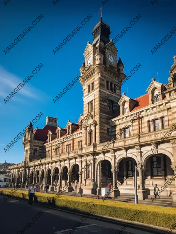 Realistic Impressions of Dunedin Railway Station in New Zealand