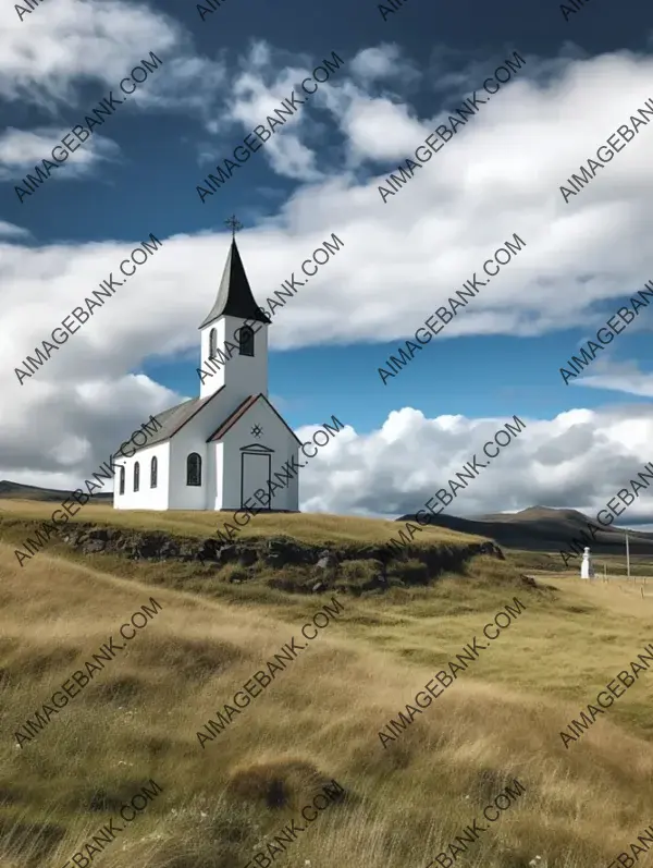 Iceland Church Mountain: A Realistic Natural Wonder in Bright Photography