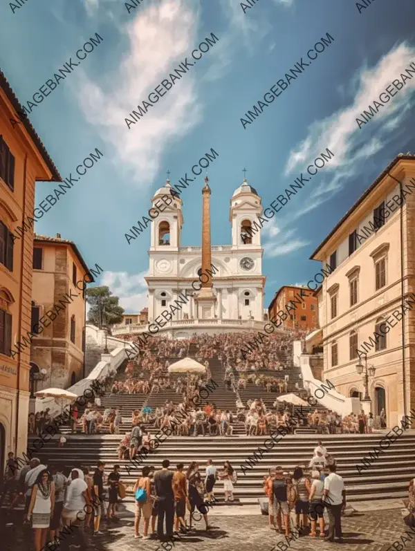 Piazza di Spagna, Italy: Realistic Views in Bright Natural Light