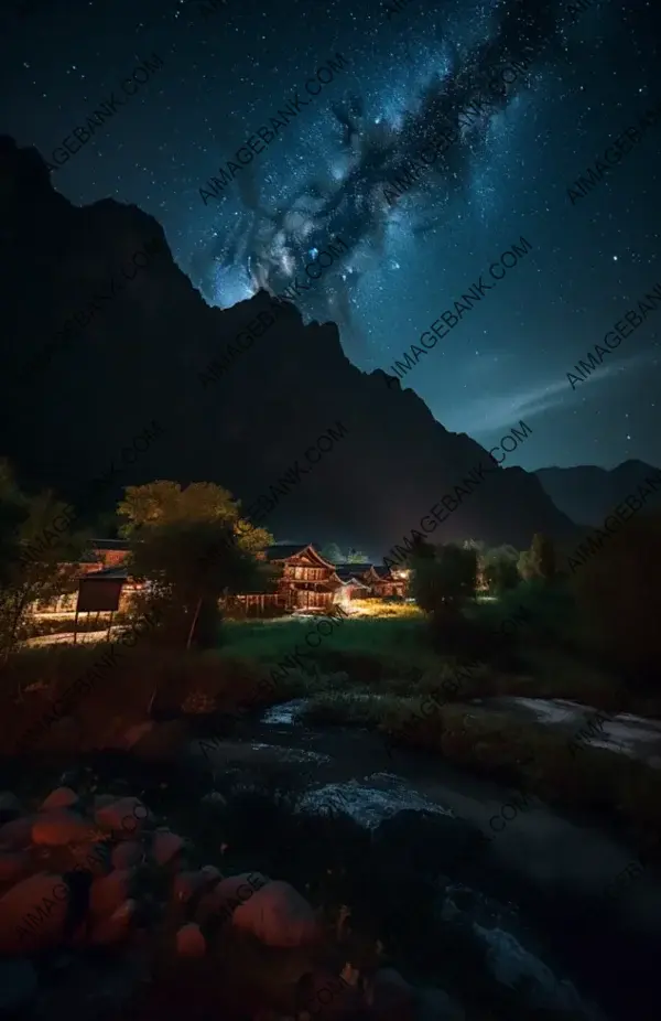 Wangxian Valley Night Scenery Bright Natural Light: Nighttime Glow