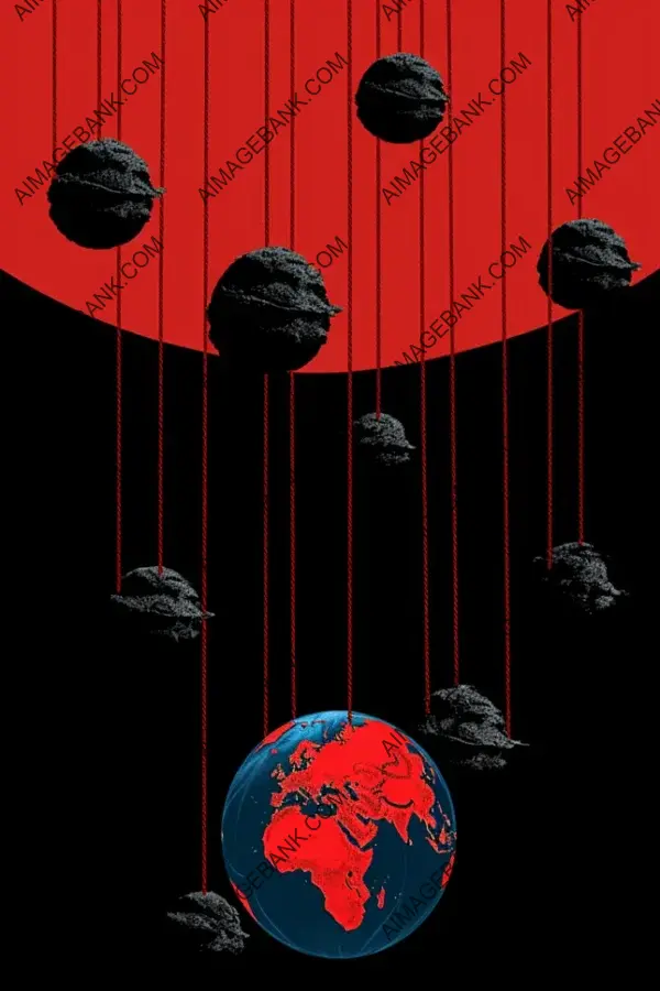 Creative Composition: Bombs Suspended on Red String