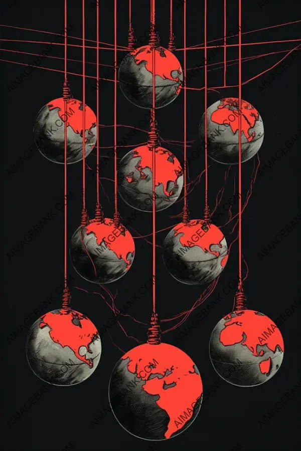 Artistic Expression: Black Bombs on a Red String