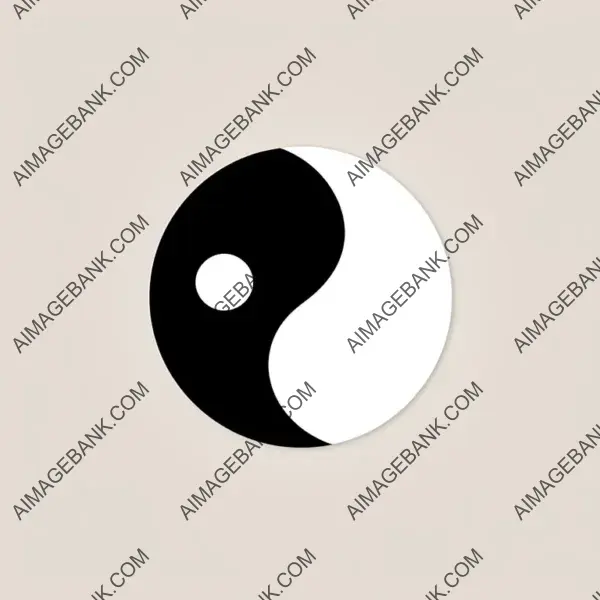 Flat Vector Logo Featuring a Black Ying Yang Symbol