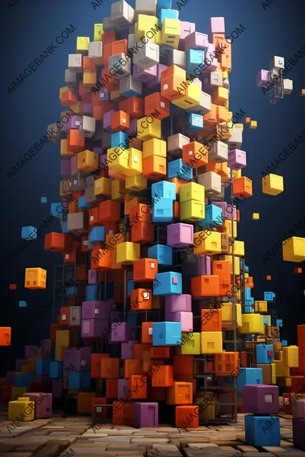 Pixel Art Tetris Blocks Arranged in a Beautiful Beatnik Gobble