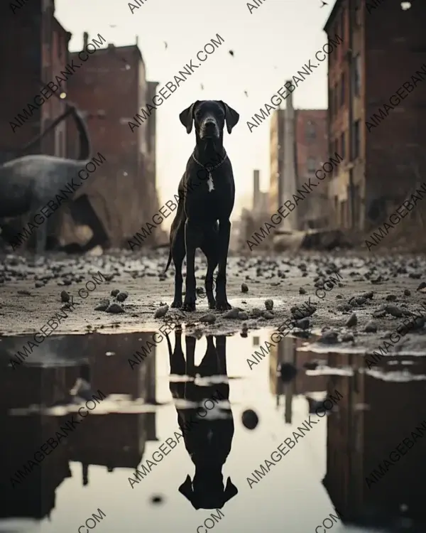 Dog&#8217;s Reflection in Tranquil Water