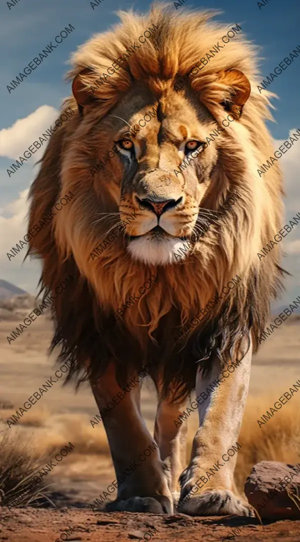 Ultra-Realistic Lion: Dynamic Savannah Scene