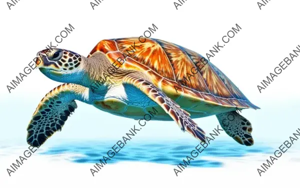 Vibrant Sea Turtle Isolated