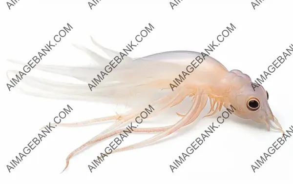 Close-up of Squid Isolated on White