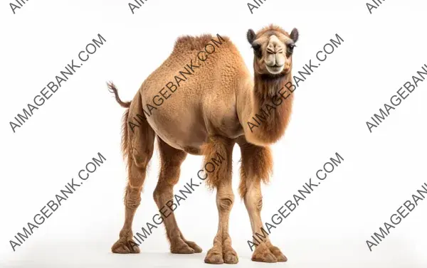 Isolated White Background &#8211; Bactrian Camel&#8217;s Majesty