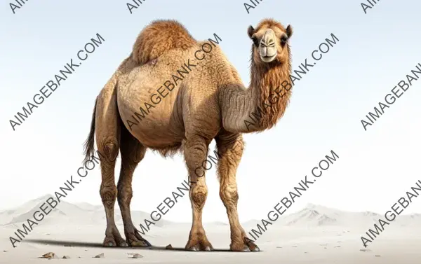 Majestic Bactrian Camel &#8211; White Background Isolation