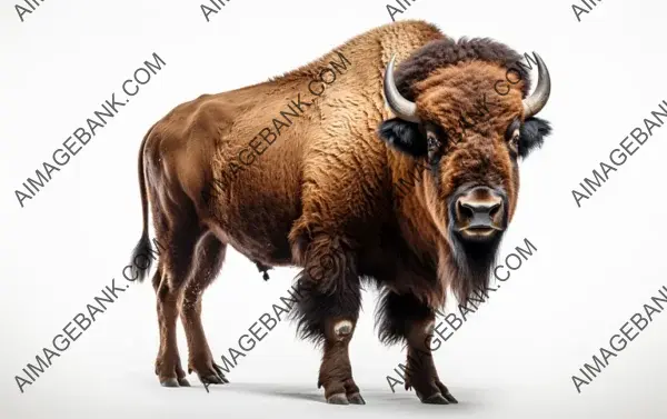 White Background Isolation &#8211; Magnificent Bison