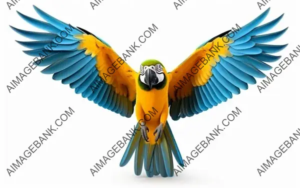 Blue-and-yellow Macaw &#8211; Vibrant Plumage Isolation