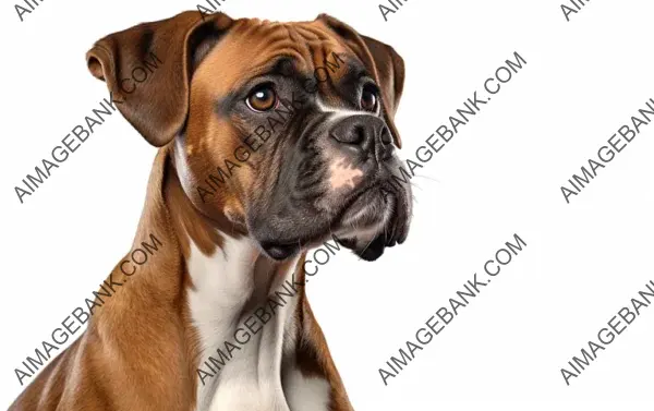 Boxer Dog&#8217;s Multifaceted Portrait &#8211; Isolated White