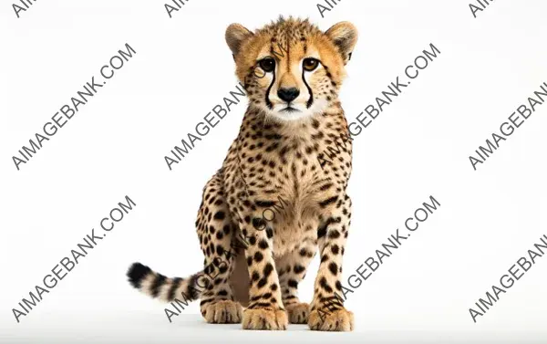 Isolated White Background &#8211; Cheetah&#8217;s Fierce Stare