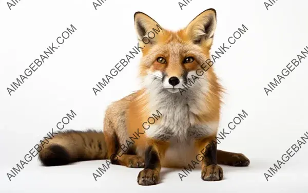 Graceful Fox on a White Background