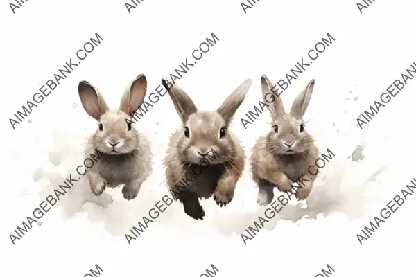 Playful Fuzzy Bunny Rabbits